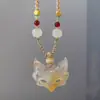 Nuevo Collar con Colgante de Máscara de Zorro Estilo Chino para Mujer, Cadena para Suéter de Diseño Único, Accesorio de Moda y Versátil