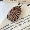 Horquilla Redonda Plana Grande de Venta Caliente Transfronteriza Pinza de Pato Estampado de Leopardo Pinza de Tiburón de Gama Alta para Mujeres con Cabello en la Parte Posterior de la Cabeza
