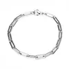 Pulsera de pareja de cadena estilo coreano ins para mujer, pulsera de personalidad simple para mujer, pulsera de acero de titanio con clip para papel para mujer