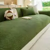 Cojín de Sofá Moderno Simple de Color Liso Cojín de Asiento Antideslizante para Todas las Estaciones Funda Protectora de Sofá de Chenilla Anti-Arañazos de Gato