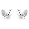 Aretes de Mariposa de Plata Esterlina 925 para Mujer, Aretes con Cierre de Rosca, Aretes de Moda Dulces y Frescos Estilo Bosque, Accesorios Nicho
