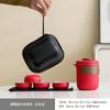 Tetera portátil para acampar al aire libre, de una sola olla y cuatro tazas, juego de té de kung fu para viajes, ideal para actividades comerciales, regalo