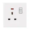 Tipo 86 Estándar Europeo Estándar Británico Enchufe Británico de 13A Piel Blanca Tipo 146 Panel de Enchufe de Interruptor para Cocina Exclusivamente para Exportación