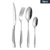 Juego de Cubiertos de Acero Inoxidable Transfronterizo, Juego de Cubiertos Corte Estrella Diamante, Cuchillo, Tenedor, Cuchara, Mango Chapado en Oro, Caja de Regalo, Juego de Cuatro Piezas para Comida Occidental y Postres