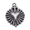 24x18mm 1.9g Pingente Cruz Gótica Coração Prata Antiga Charme Liga de Zinco DIY Item Quente Transfronteiriço