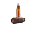 Frasco de Vidro Transparente com Rolha de Metal Marrom Azul Perfume Óleo Essencial Reembalagem Frasco Vazio Simples Pronto Frasco de Vidro com Rolha Transfronteiriço