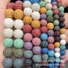 Contas soltas de óleo essencial de pedra vulcânica Angqi, contas coloridas de pedra vulcânica, acessórios para pulseiras e joias faça você mesmo