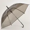 Guarda-chuva Manual Transparente com Cabo Longo para Chuva para Homens e Mulheres Alta Aparência 8 Varetas Estilo Ins Guarda-chuva Transparente Guarda-chuva de Estudante Em Estoque Atacado