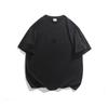 Camiseta Americana Bordada de Tres Rayas de Manga Corta para Hombre 2025 Nuevo Verano High Street Corte Limpio Pura Gruesa Pesada