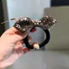 2026 Novo Estilo Coreano de Alta Qualidade Brilhante Diamante Pérola Laço Prendedor de Cabelo Elástico Moda Elegante Versátil Acessório de Cabelo