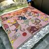 [Sanando a mi pequeño maullido] Tapiz de arte estilo pintura al óleo estilo ins coreano, manta para sofá, manta tejida, alfombra, manta decorativa