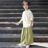Conjunto Nuevo de Traje Tang Estilo Chino para Niños Verano 2026 Nuevo Hanfu del Festival del Bote del Dragón para Niños Estilo Nacional Ropa de Verano para Niños Pequeños