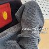 [Mano de obra de Zhejiang] Pantalones de pana grises oscuros de pierna ancha para mujer, cintura alta, caída falsa, pantalones casuales de otoño/invierno