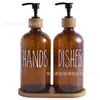 Botella de gel de ducha de prensa ámbar, botella de desinfectante de manos de vidrio, botella dispensadora de líquido para lavar platos, dispensador de jabón Amazon, botella de jarabe