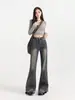 Calça Jeans Flare de Cor Clara para Mulheres, Novo Estilo Primavera e Outono, Tamanho Grande, Emagrecedora para Corpo em Formato de Pera, Calça Boca de Sino