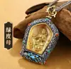 Diez Mil Budas El Patriarca del Emperador Simple Benmingfo Girando Tianzhu Thangka Colgante Masculino Amarillo Dios de la Riqueza Verde Madre Collar Femenino