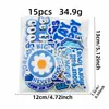Energia Positiva Frase Curta em Inglês Patch de Tecido Patch Bordado Azul Patch Emblema para Passar Decoração Bordada Acessórios para Roupas e Malas