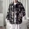 Chaqueta de Pana para Hombre para Primavera y Otoño, Marca de Moda, Camisa Elegante con Estampado Vintage de Manga Larga, Chaqueta Holgada Casual de Trabajo