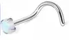 Clavo de Acero Inoxidable para Nariz con Ópalo de Venta Caliente Transfronteriza Varilla Recta Varilla en L Varilla en S Juego de Joyería para Piercing Suministro Directo de Fábrica Venta al por Mayor