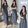 Vestido de Maternidad Elegante de Longitud Media con Volantes, Moda Coreana Nueva para el Verano 2026