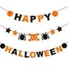 20.24 millones Colgante Decoración Fiesta de Halloween Flor Artesanía de Papel Calavera Fantasma Costura Bandera de Papel Suministros para Fiesta