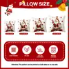 Funda de Almohada Navideña Sin Relleno, Retro Americano Muñeco de Nieve Bola de Navidad Cuadros Copo de Nieve Decoración Festiva Almohada para Respaldo de Sofá