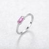 Anel de Zircônia Pag&Mag Anel de Prata S925 para Mulheres Gema Rosa Europeu e Americano Elegante Quadrado Nicho Joias Atacado