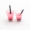 Accesorios de joyería de estilo coreano taza de té con leche simulada taza de bebida aretes hechos a mano DIY material para aretes adornos para casa de muñecas