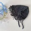 Pañuelo Triangular de Punto Hueco Estilo Pastoral Color Blanco Crudo Tocados 2026 Nueva Diadema de Alta Gama para Mujer para Uso Diario