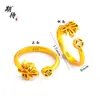 Anillo con un Apellido Aleatorio de los Cien Apellidos Familiares, Enviado con un Apellido Aleatorio, Diseño de Nicho, Moderno, Sencillo, Alto Valor Estético, Anillo Ajustable con Diseño de Moneda de Cobre