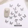 X13 Celebridade da Internet Joias de Liga de Zinco Douradas e Prateadas Borboleta Grande e Pequena para Unhas Decoração de Unhas Borboleta com Tira Vazada de Luxo Leve