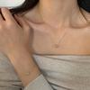 Pulsera de circón con forma de pan de agua alcalina, collar de amor, personalidad femenina, moda diaria, diseño minimalista, suéter, cadena de clavícula, tendencia