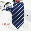 Corbata con cremallera al por mayor en stock para hombre, Corbata jacquard a rayas formal de negocios, Moda perezosa fácil de poner 8 cm