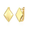 Pinzas para Orejas Retro de Forma Rombo Doradas Lisas Estilo Francés, Pendientes Elegantes de Alta Gama, Accesorios para Orejas de Lujo Ligero, Pendientes al por Mayor, Lote Pequeño