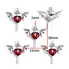 DIY Aleación de Goteo de Aceite Estilo Gótico Retro Colgante de Corazón con Alas Cruz Colgante para Pulsera Llavero W644
