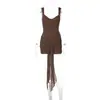 Amazon Transfronteiriço Novo Vestido Moda Renda Sexy Decote em V Costura na Cintura Alça Vestido Evasê