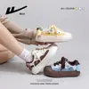 Tênis de pão estilo cartoon color block com design de cachorrinho de pelúcia 3D, sapatos de algodão de inverno, quentes e confortáveis, com sola grossa, tênis estilosos
