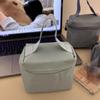 Bolsa de Cosméticos Simple de Nailon Liso Estilo Estudiante Sal Frío Portátil Rectangular de Alto Valor Color Puro
