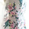 Tecido de Renda Bordado Floral Colorido Tridimensional de Taiwan Tecido para Vestido Roupas Z15 Tecido para Vestido de Casamento