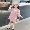 Vestido de punto de estilo dulce para bebés y niñas, otoño e invierno, nuevo estilo occidental, suéter con dibujos animados