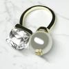 Anillo Abierto de Perla Personalizado de Nicho, Colorido con Diamantes, para Mujer, con Diseño de Lujo Accesible, Anillo de Moda Transfronterizo Popular en Internet