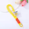 Etiqueta tejida de doble capa, cordón tejido colorido para teléfono móvil, llavero colgante con cuentas, mosquetón DIY, decoración para botella de agua