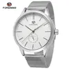 Forsining Movimiento Mecánico Automático Moda Masculina Casual Simple Correa de Malla Tejida Reloj Mecánico Venta al por Mayor Otro