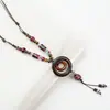 Suéter de borboleta estilo longo estilo antigo chinês retrô novo estilo estilo étnico colar corda trançada ajustável feito à mão