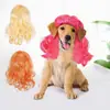 Sombrero de Cabeza para Perro Accesorios Lindo Distintivo Cabeza Explosiva con Flequillo Peluca de Gato Perro Accesorios para el Cabello Vestido Cálido