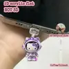 Plug de Pó para Celular Cruzado 2D Plano de Acrílico Ornamento Tipo Pingente de Gato Fofo Interface Oval Tipo-C Desenho Animado