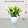 Decoración de Planta Verde Artificial Planta Pequeña en Maceta Flor de Plástico Flor Falsa Juego de Arreglo de Flores Artificiales Decoración de Bonsái Arreglo de Flores para el Hogar Planta en Maceta