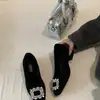 Nueva Colección Otoño/Invierno 2024: Zapatos Planos Cuadrados con Tacón Grueso y Adornos de Pedrería, Zapatos de Vestir de Mujer de Moda, Mocasines Estilo Francés con Forro de Felpa