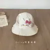 Bonito Sombrero de Pescador para Bebé Niña Gato, Delgado de Primavera y Verano, Secado Rápido, Transpirable, Protección Solar, Ala Ancha