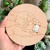 Amazon Transfronterizo Nuevo Pulsera de Madera para Nacimiento de Bebé Placa Conmemorativa Redonda Grabada Placa de Colección para Recién Nacido Colgante